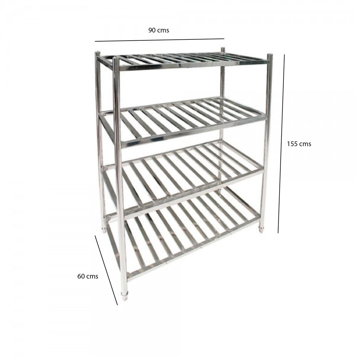 Estanteria Acero Inoxidable Tipo Rejilla De 90X60X155 Cm