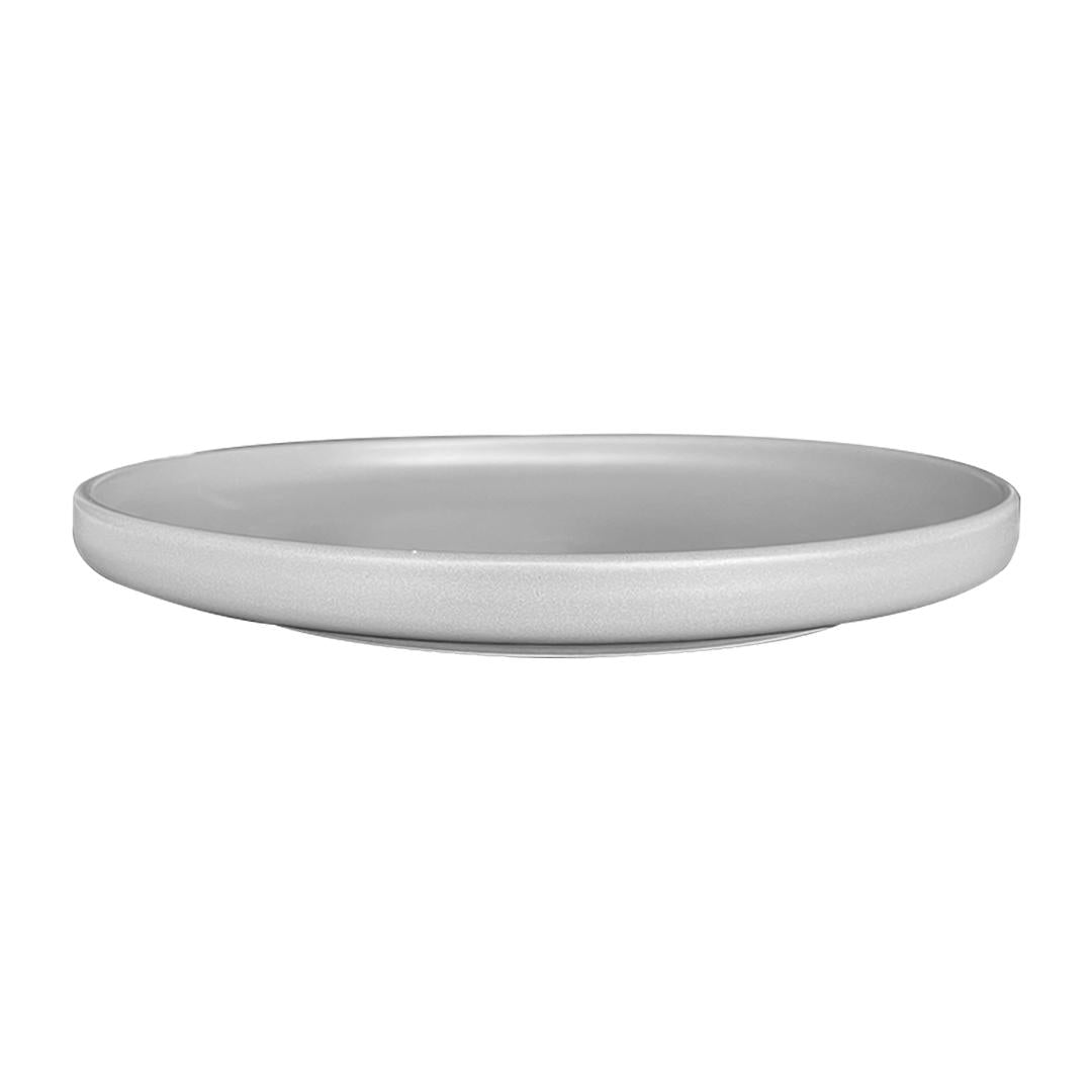 Set De 4 Plato Principal Ceramica Rustica 27 Cm Gris Línea O