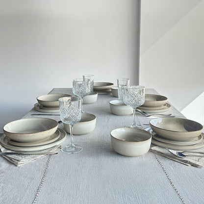 Set 6 Platos Redondo Ceramica 26.5 Cm Beige Linea Oslo