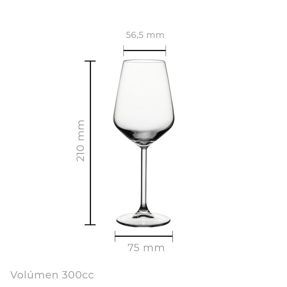 Set De 6 Copa Vidrio Vino Blanco 300 Cc. Línea Allegra