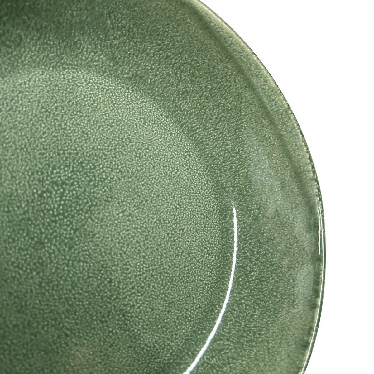 Set De 6 Bowl Redondo Ceramica 21.8 X 4.5 Cm Verde Línea Rustica