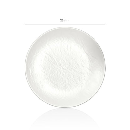 Set de 6 Platos Melamina Blanca 23 Cm Línea Tilda