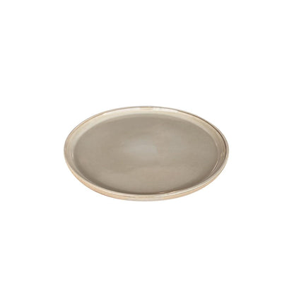 Set 6 Platos Redondo Ceramica 22 Cm Beige Linea Oslo