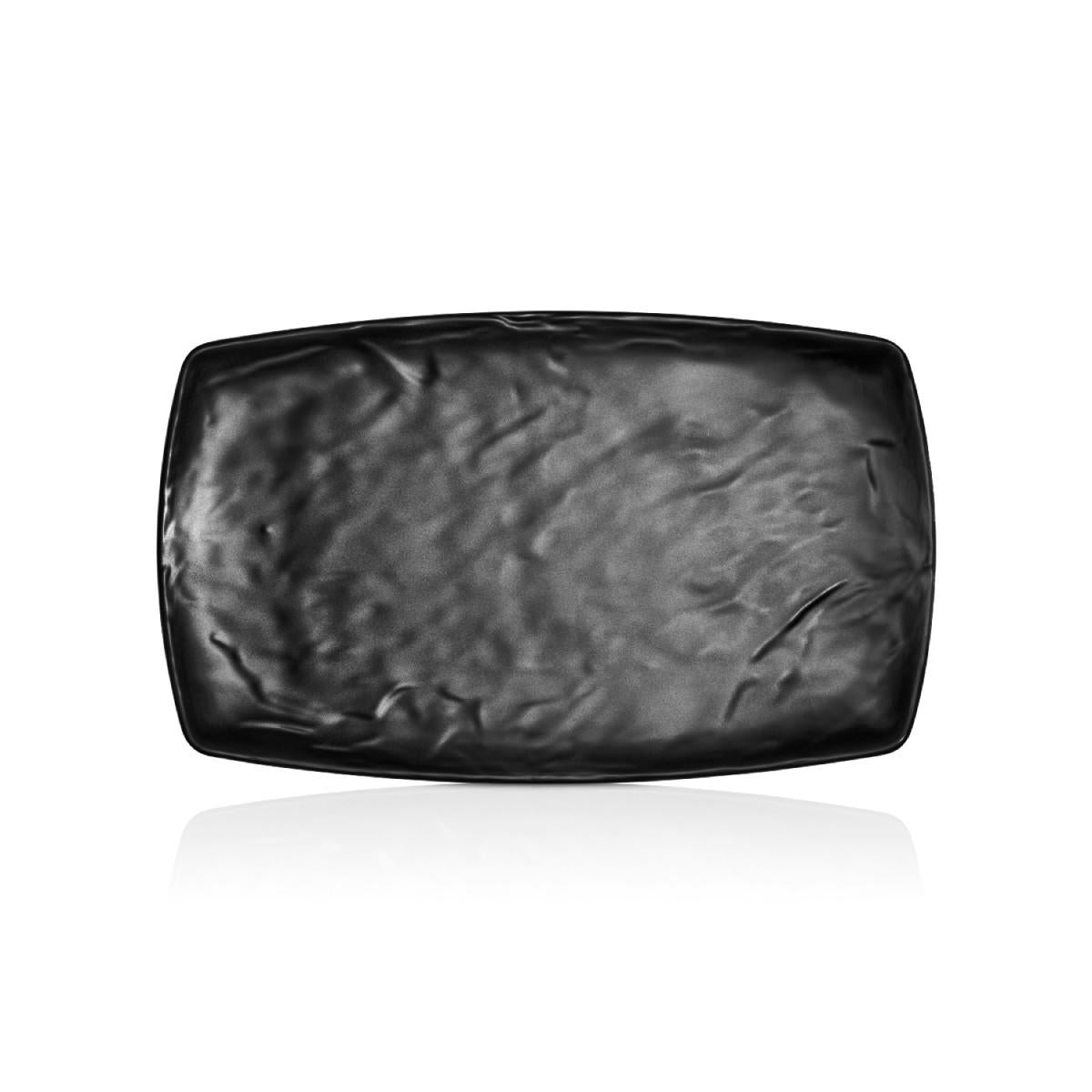 Plato Melamina Rectangular Negra 20x33 Cm Línea Carre