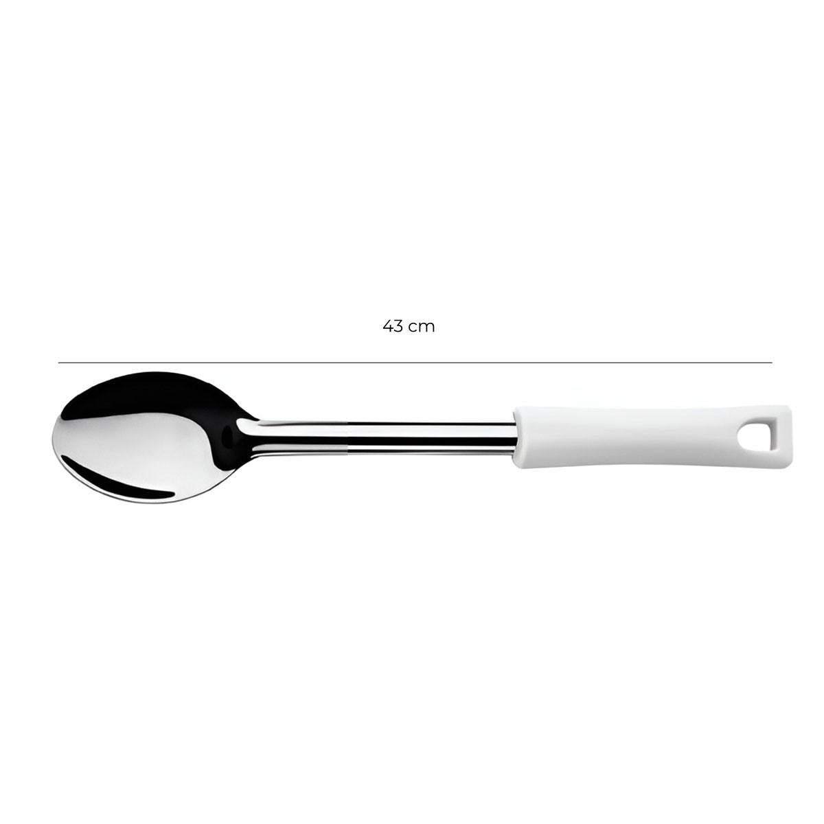 Cuchara Solida 43 Cm Mango Blanco Línea Durafio
