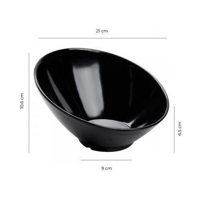 Bowl Melamina Cascada Negra 21x10.6 Cm Línea Clásica