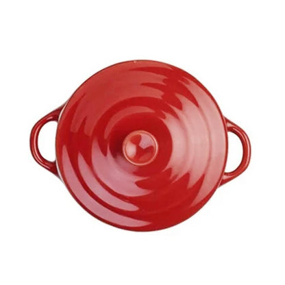 Set De 2 Mini Olla Redonda Ceramica Roja