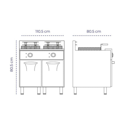 Freidora Eléctrica Doble Modelo EF-28L Volter