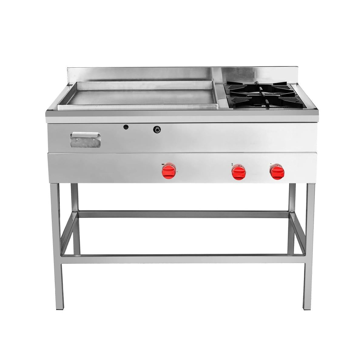 Plancha Industrial 600x600 Acero Inoxidable 2 Quemadores GLP Volter