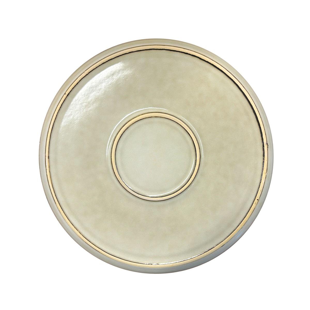 Set De 6 Plato Redondo Ceramica 26.5 Cm Beige Línea Rustica