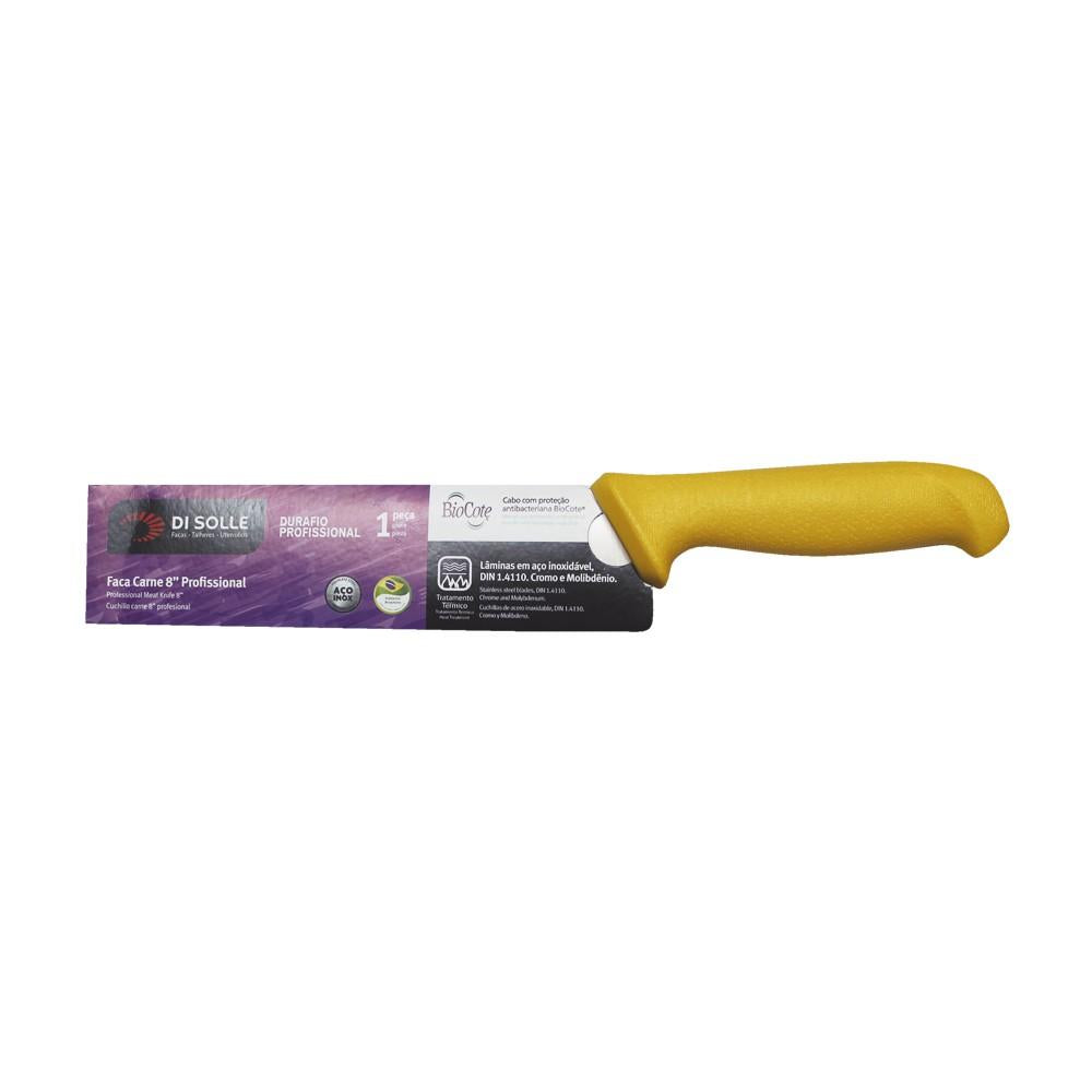 Cuchillo Medio Golpe 20 Cm Mango Amarillo Línea Durafio
