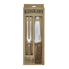 Set Trincho Y Cuchillo 18 Cm Parrillero Mango Madera
