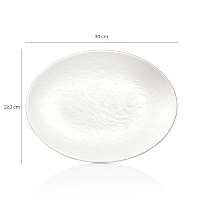 Plato Melamina Ovalado Blanca 30x22.3 Cm Línea Tilda