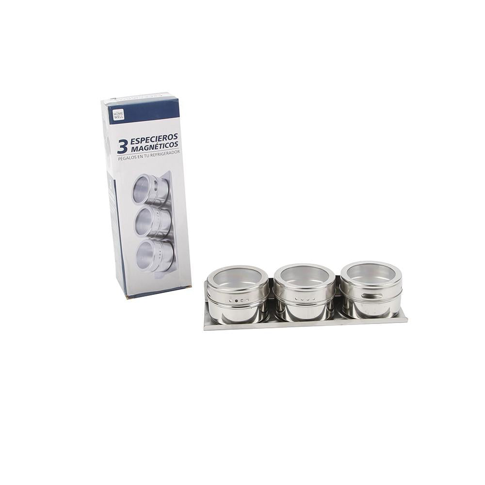 Especieros Magnéticos. Acero Inoxidable 3 Unidades