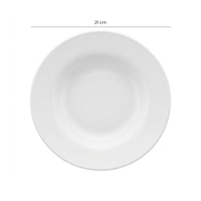 Set de 4 Plato Hondo De Policarbonato Blanco 21 Cm