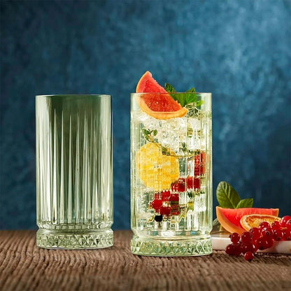 Set De 4 Vasos Refresco Alto 435 Cc Verde Linea Elysia
