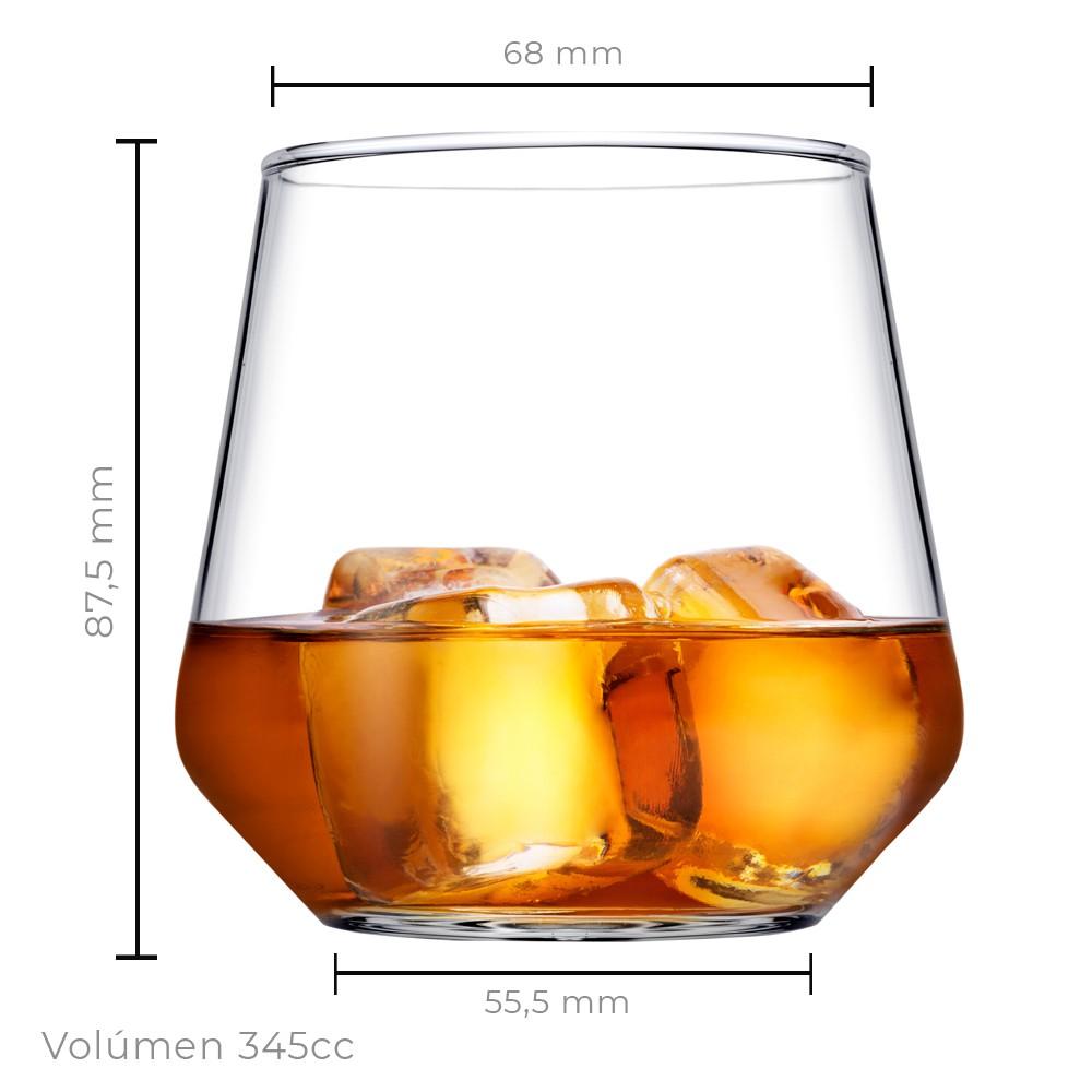 Set De 6 Vaso Whisky Bajo 345 Cc Linea Allegra