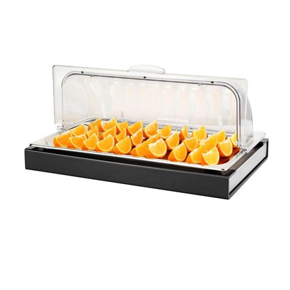 Exhibidor Buffet Frio C/Tapa Roll Inserto Acero Gn 1/1X2 Cm