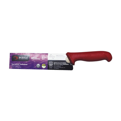 Cuchillo Medio Golpe 20 Cm Mango Rojo Línea Durafio