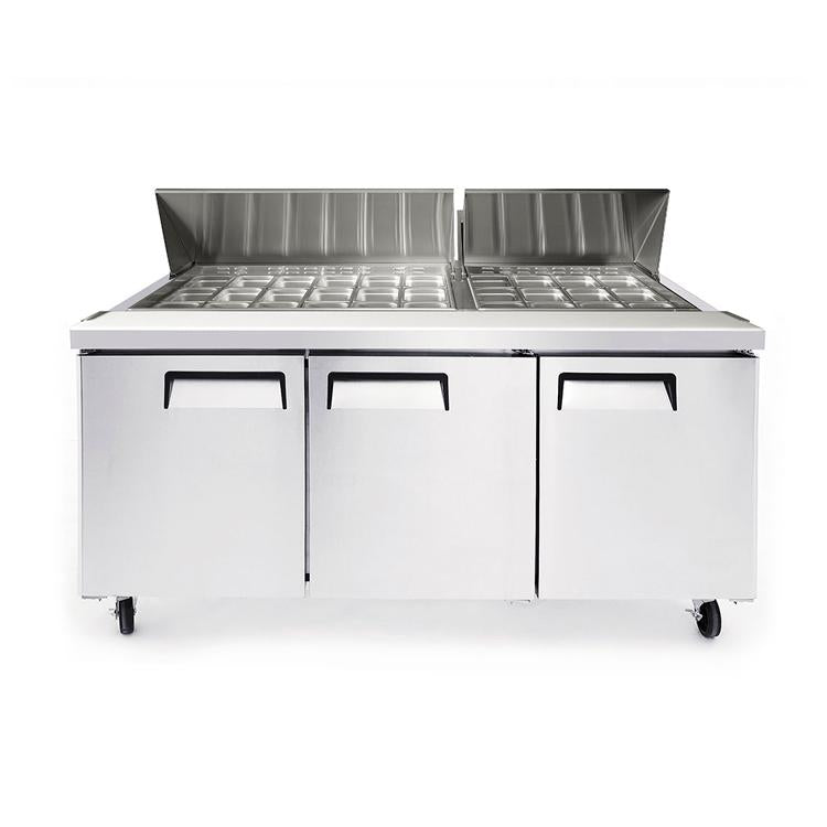 Salsera Refrigerada 3 Puertas Megatop Acero Inoxidable 185 Cm Norkalt