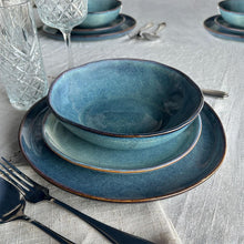 Set 6 Platos Redondo Ceramica Azul 21 Cm Linea Efes