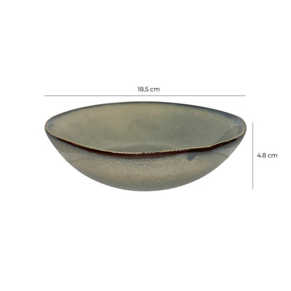 Set De 6 Bowl Redondo Ceramica 18.5 X 5 Cm Azul Grafito Línea Rustica