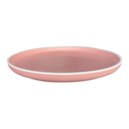 Plato Principal Cerámica Rustica 27 Cm Rosado Línea Oslo