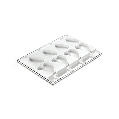 Set De 2 Moldes De Silicona Para Helado De Corazón