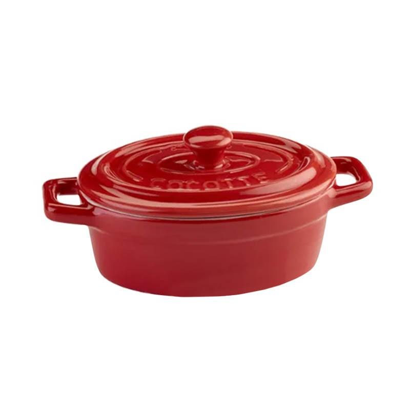 Mini Olla Ovalada Cerámica Roja