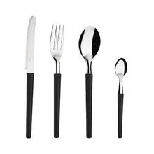 Set 24 Cubiertos Negro Con Rallador