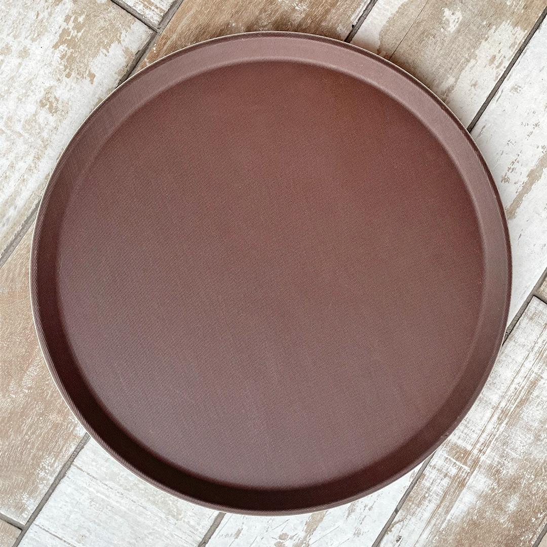 Bandeja De Garzon Redonda Antideslizante 46Cm Cafe
