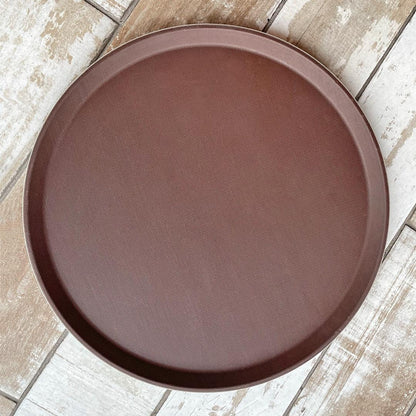 Bandeja De Garzon Redonda Antideslizante 46Cm Cafe