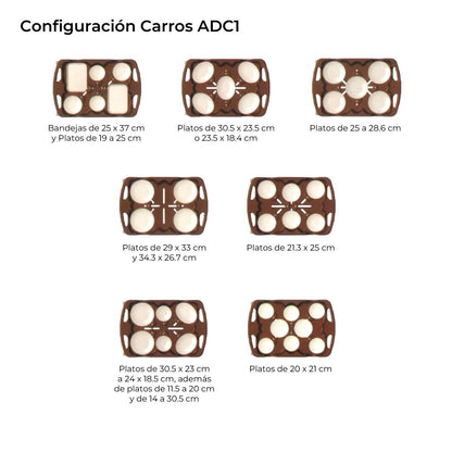 Carro Porta Platos XL Caddy ADC1 Ajustable Color Cafe