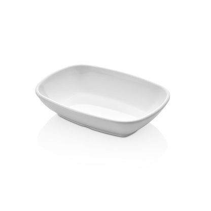 Set de 6 Pocillos Melamina Rectangular Blanca 17.2x12.3 Cm Línea Línea Clásica