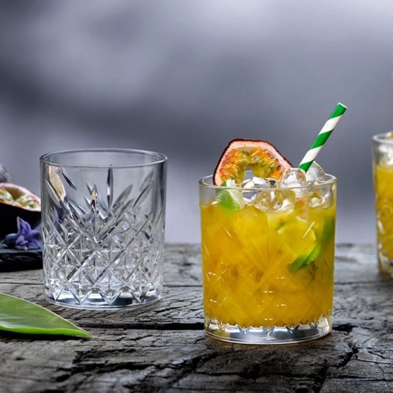 Set De 6 Vaso Vidrio Whisky Línea Timeless 345 Cc