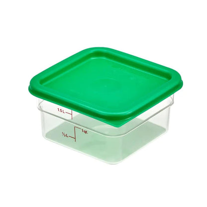 Recipiente Graduado Cuadrado Policarbonato 2 Litros Con Tapa Verde