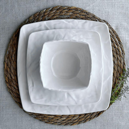 Plato Melamina Cuadrado Blanca 21.5 Cm Línea Carre