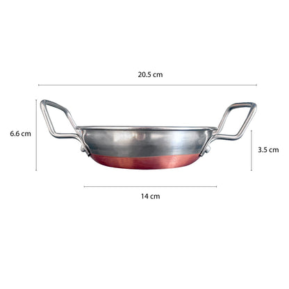 Pailas De Acero Con Orejas Base De Cobre De 14 Cm