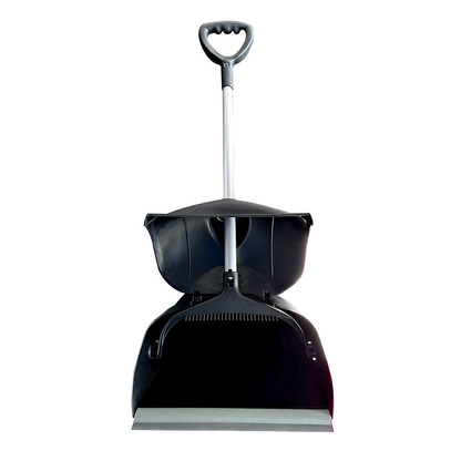 Pala Basura Aluminio C/Tapa Negra Y Escoba