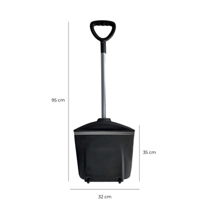 Pala Basura Aluminio C/Tapa Negra Y Escoba