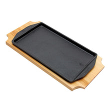 Plato / Bandeja Hierro Rectangular Con Base Madera 32.4X17.8X1.9 Cm