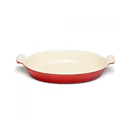 Plato De Hierro Enlozado Ovalado Rojo 26 Cm