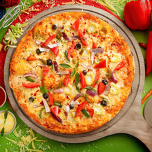 Plato Pizza Madera Con Mango 32.5Cm
