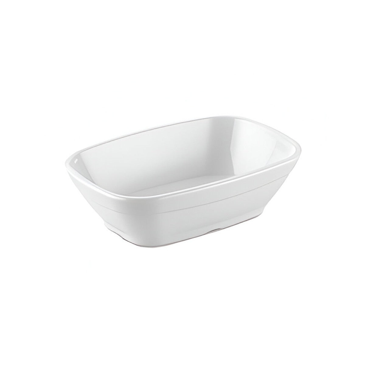 Pocillo Rectangular Policarbonato Blanco 17x3.5 Cm