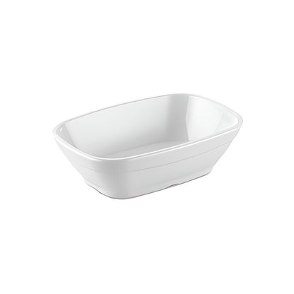 Pocillo Rectangular Policarbonato Blanco 17x3.5 Cm