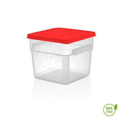 Pack Recipiente Cuadrado Polietileno 5.7 Lt Con Tapa Roja