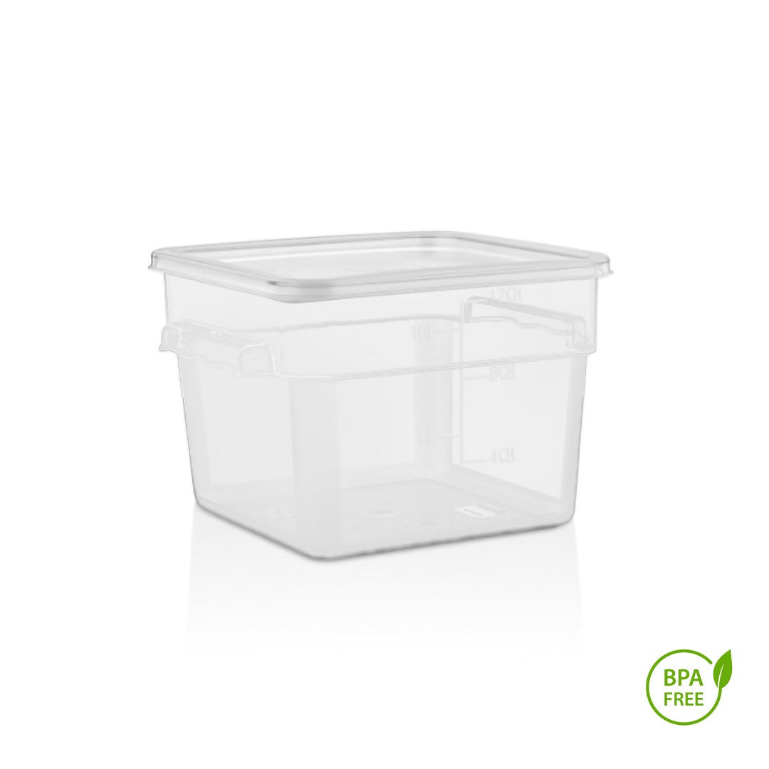 Recipiente Cuadrado Polipropileno 11.4 Litros Con Tapa Transparente