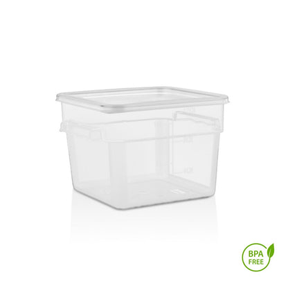 Recipiente Cuadrado Polipropileno 11.4 Litros Con Tapa Transparente