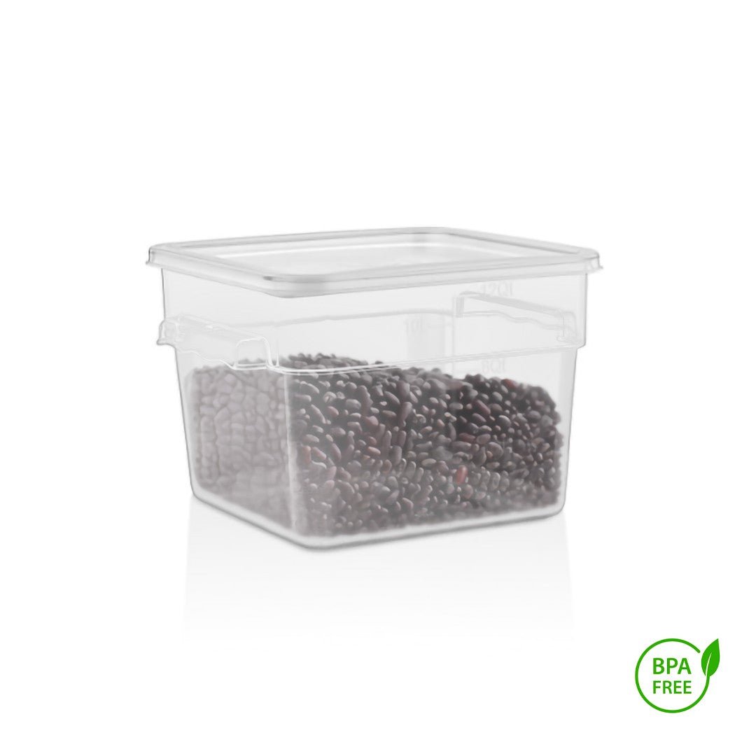 Recipiente Cuadrado Polipropileno 11.4 Litros Con Tapa Transparente