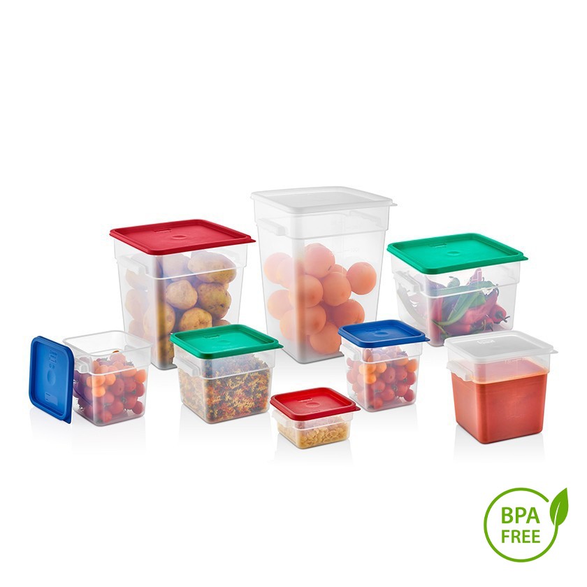 Pack Recipiente Cuadrado Polipropileno 1.9 Lt Con Tapa Verde